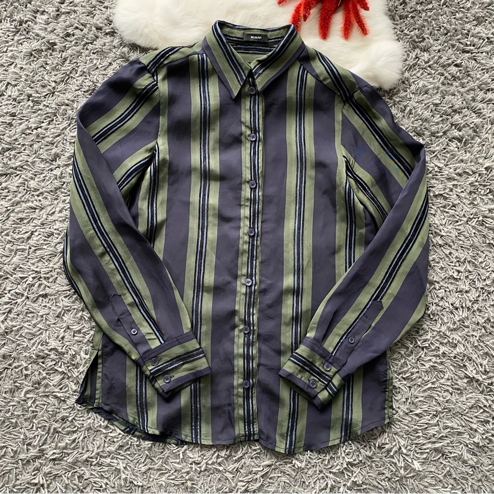 RIANI Vertical Stripe Viscose Blouse